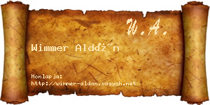 Wimmer Aldán névjegykártya
